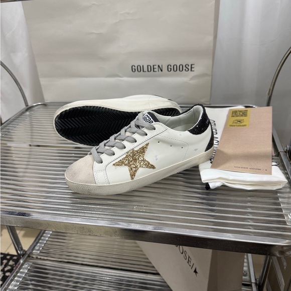 Golden Goose Shoes - Golden Goose Women's White and Gold Star Sneakers